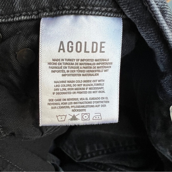 AGOLDE Riley Long Straight Jeans Black Size 26 - Picture 5 of 7